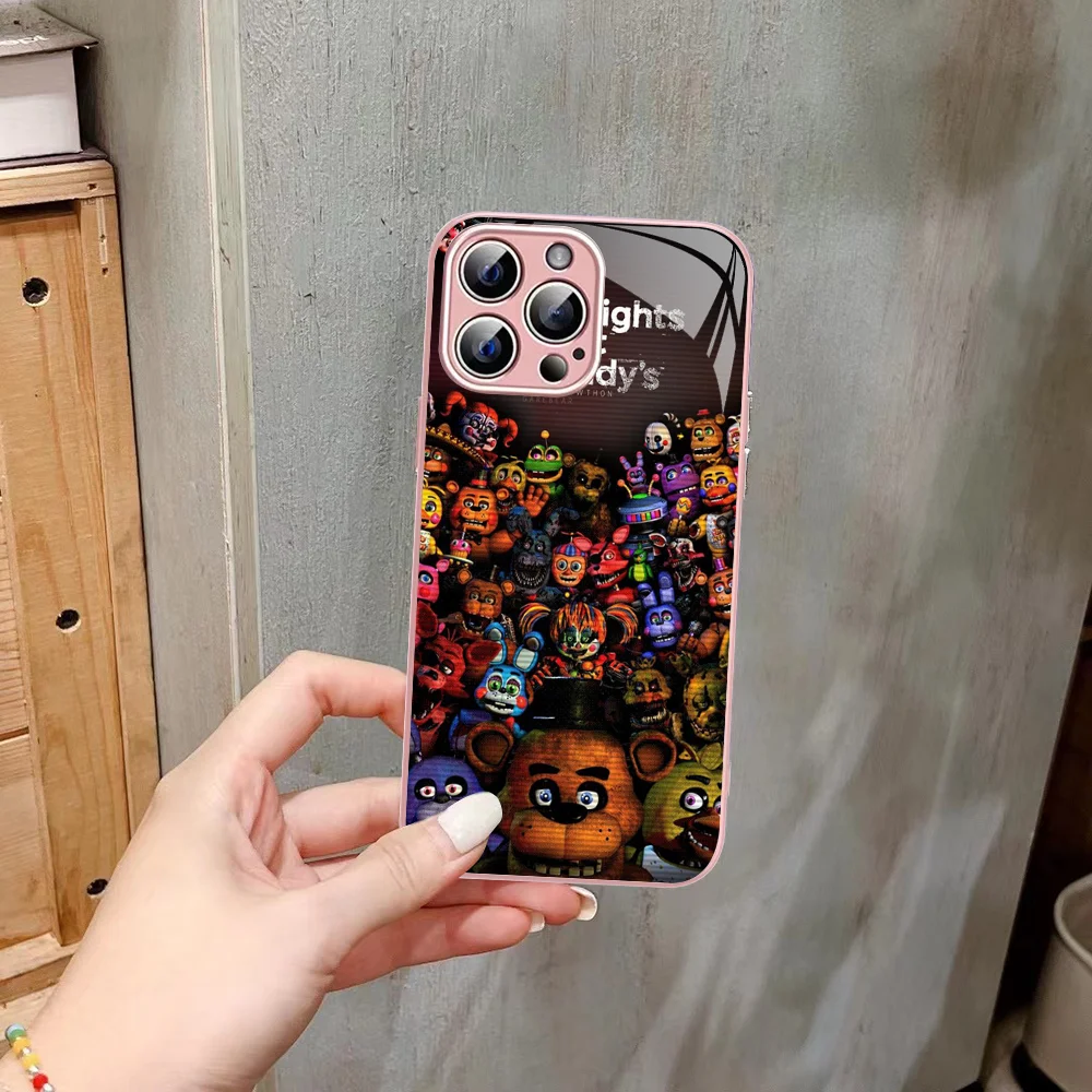 F-Fnaf F-Five-N-Nights-At-F-Freddys Anime Phone Case Tempered Glass For iphone 14 13 12 11 Pro Mini XS MAX 14Plus X XS XR Cover