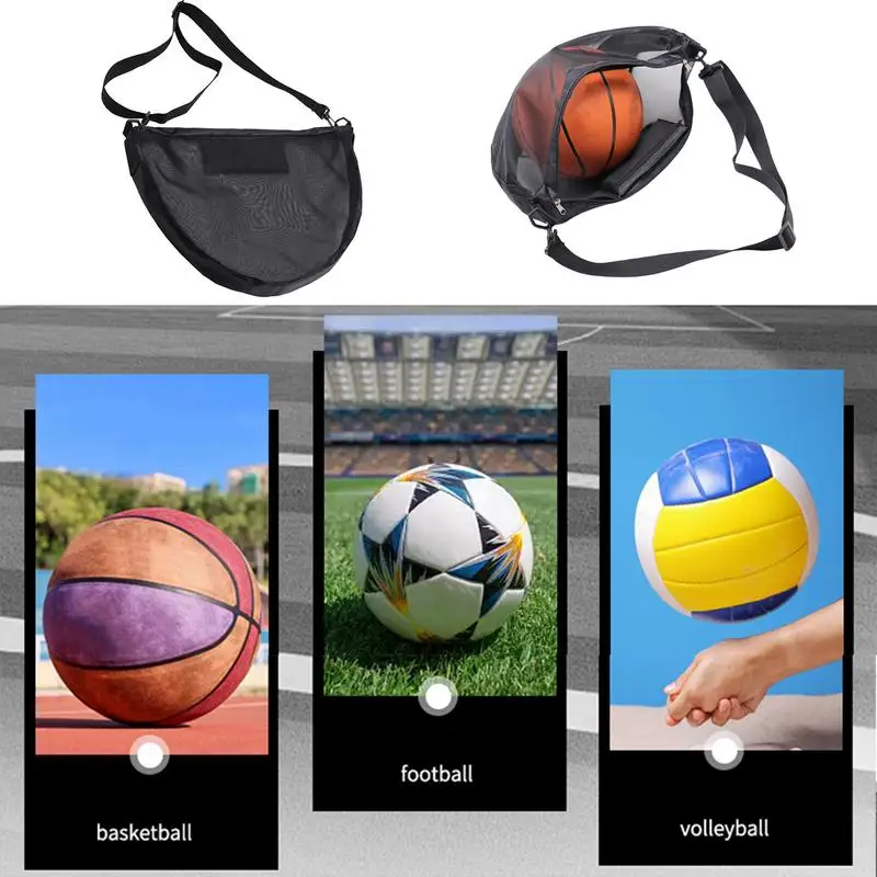 Mesh Sling Gymtas Sport Game Ball Opbergtas Dikker Sling Net Draagtas Grote Capaciteit Kleine Sling Back Tas Sport Game Ball