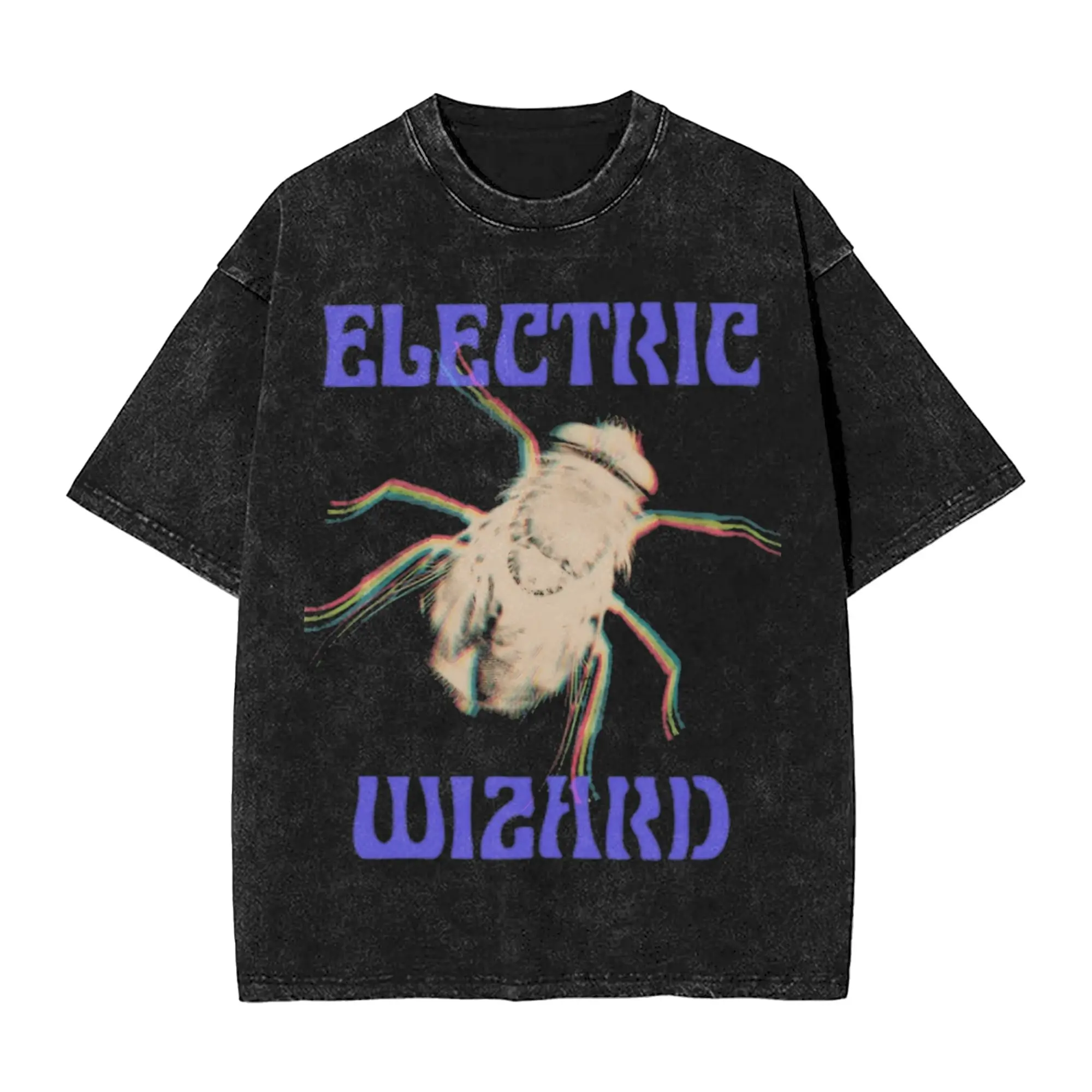 Electric Wizards Heavy Metal Washed T Shirt Streetwear Hip Hop Vintage T-Shirt Tee Shirt Men Women Short Sleeve Harajuku Graphic