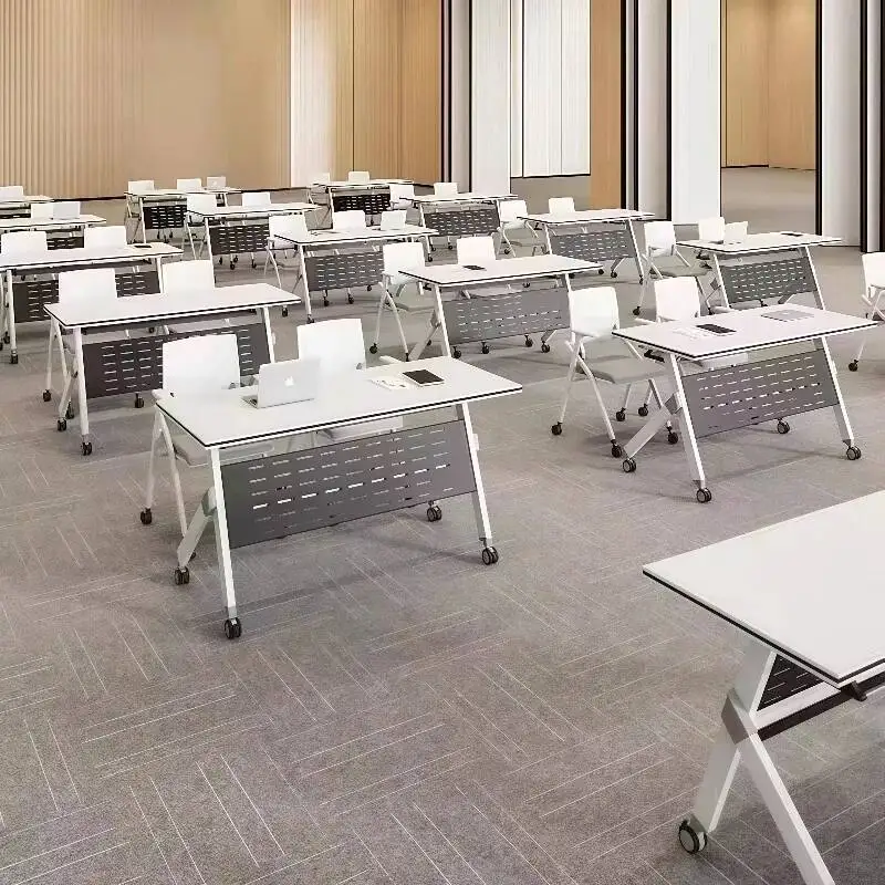 Storage Free Office Desks With Folding Fillet Treatment Bold Table Legs Silent Universal Wheel Spliceable Mesa Computador Table