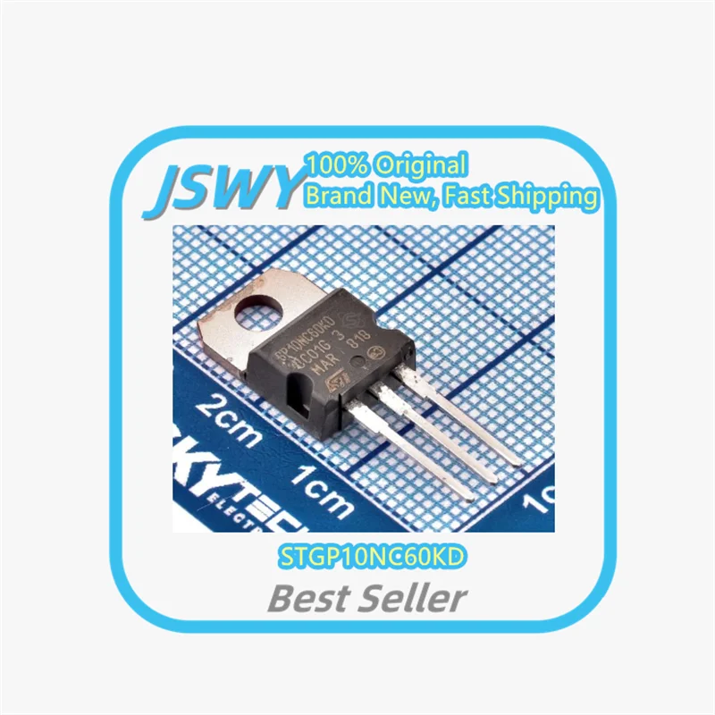 

(10/50 pieces) STGP10NC60KD GP10NC60KD TO-220 IGBT Transistor, Original and Genuine Product