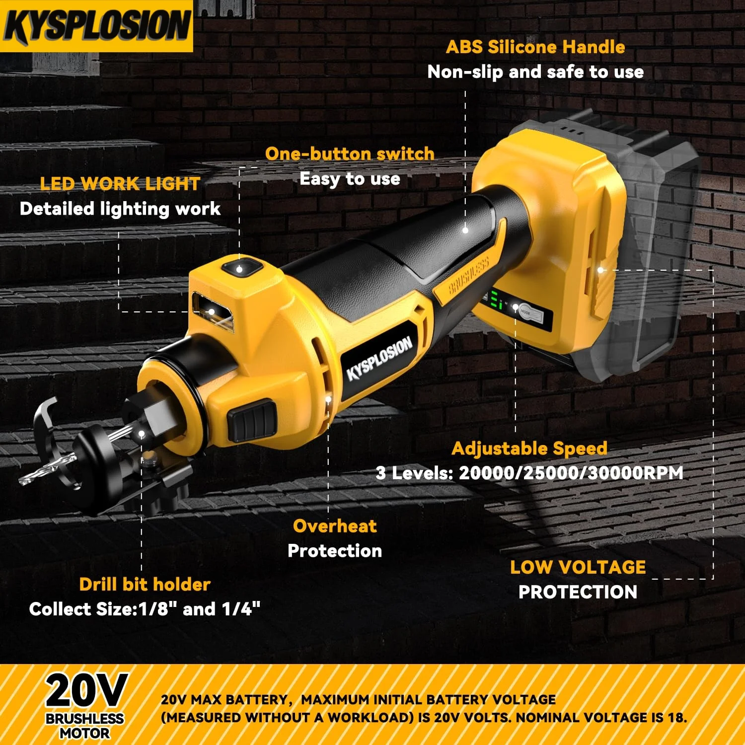 3 Gears Brushless Electric Drywall Cut Out Tool Cutting Woodworking Drywall Sheetrock Tools For dewalt Battery Pin - view 3