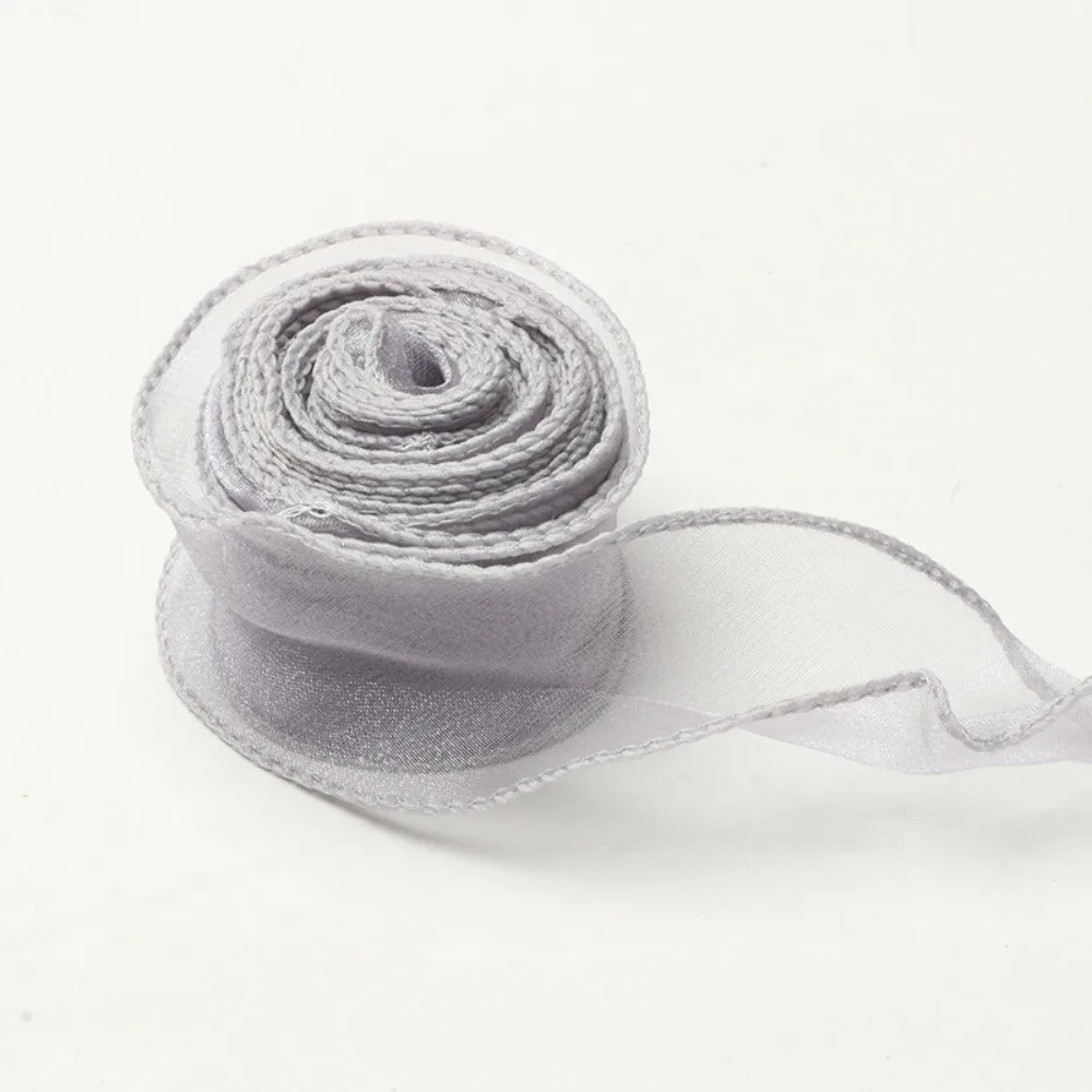 40mm 10 yards Roll of Satin Ribbon Flower Bouquet Wrapping Lace Tulle Ribbon Decorating Weddings Flower Pattern Organza Ribbon