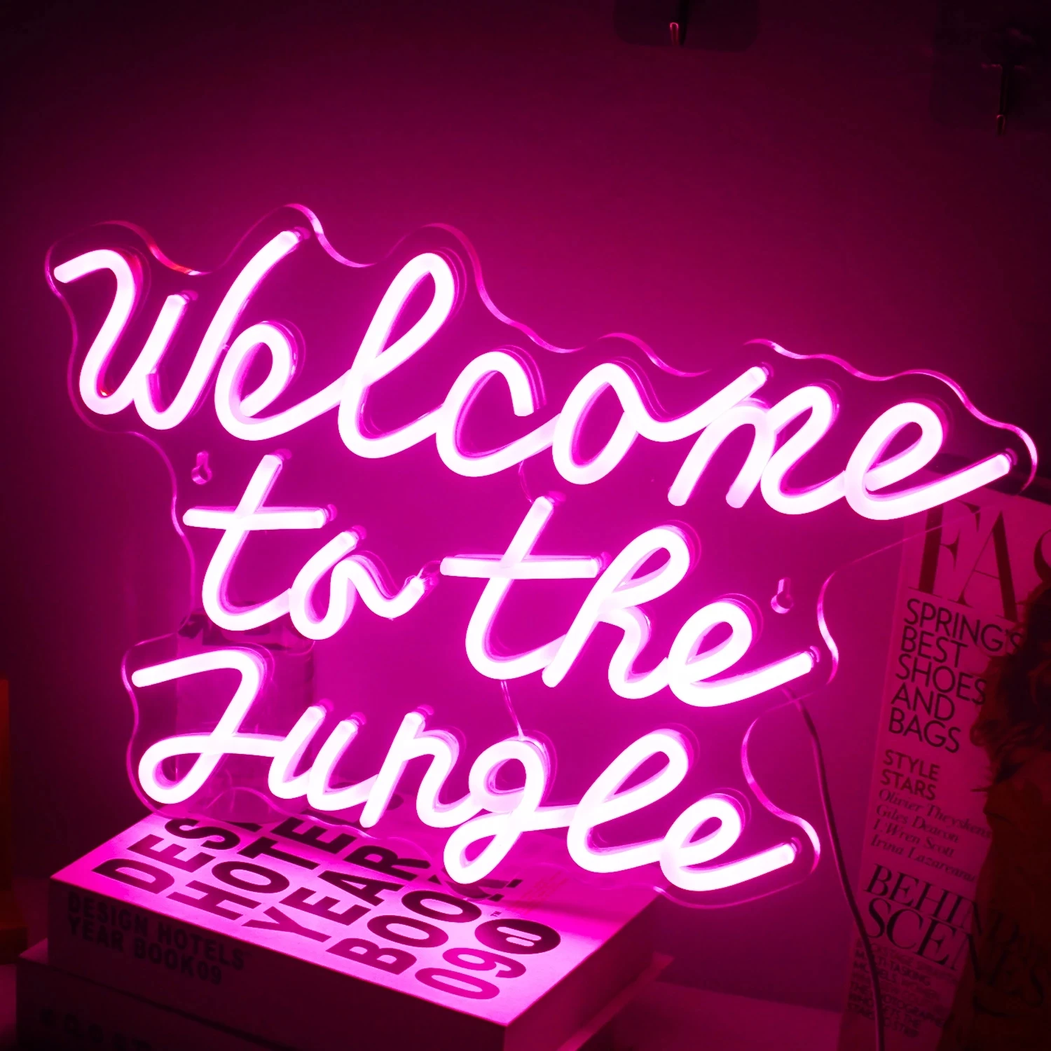 Welcome to the Jungle Neon Custom Made Sign Wall Decor LED Light for Entryway Front Porch Bedroom Home Party Wedding Kids Gift