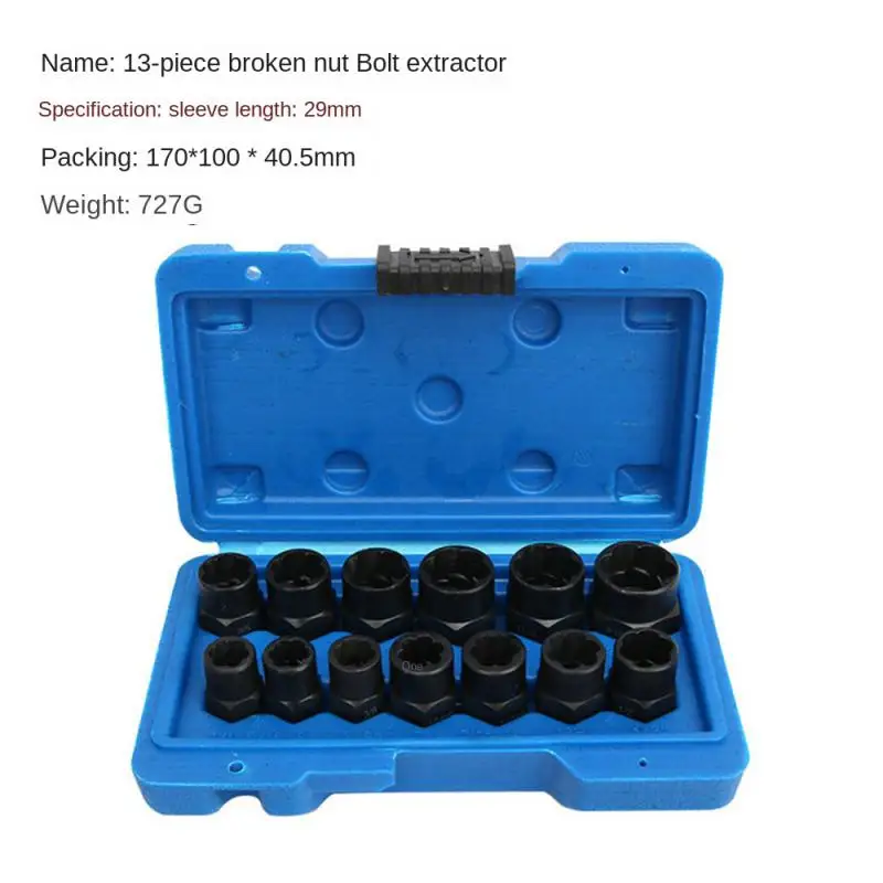 

Bolt Extractor Hex Screw Sleeve Non-Slip Damaged Nut Bolt Removal Extractor Socket Tool Car Repair Props Mechanical Tools