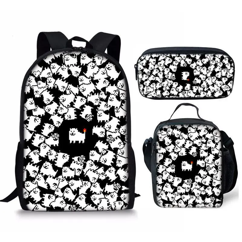 Set da tre pezzi The Battle Cats Zaino per studenti Borsa per penne Confezione da pasti Set da tre pezzi