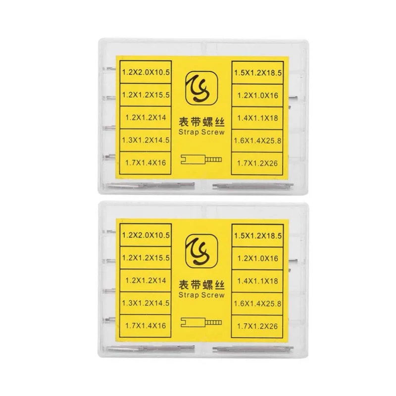 

2Boxes Watch Band Link Pins Strap Screw Set Watchmaker Repair Tool Accessories With Storage Box Multi Sizes