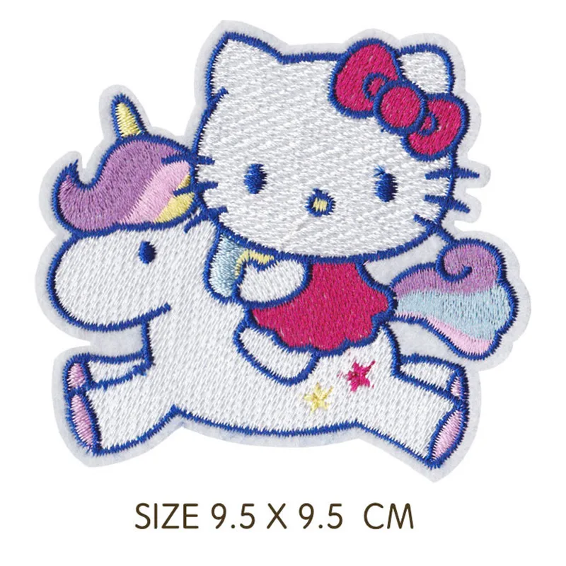 Miniso Cartoon pink cat Patches For Clothing Thermoadhesive Patches cute girl Patch Iron on Embroidery  Clothes Applique