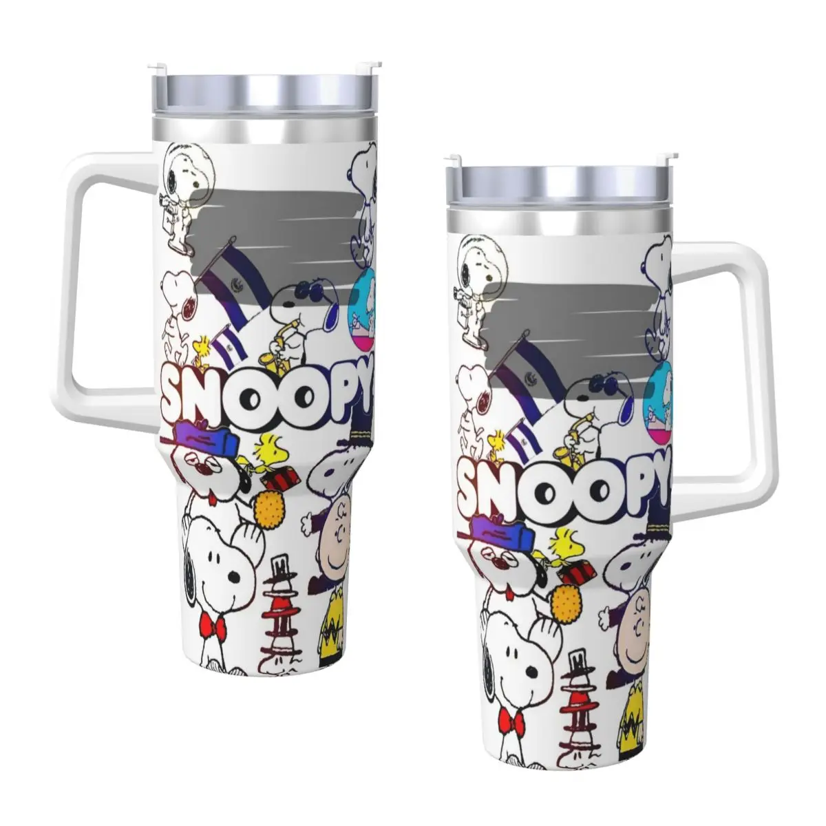 Snoopy Peanuts Tumbler Cold Drink Water Bottle Portable Stainless Steel Thermal Cups Custom DIY Travel Car Mugs