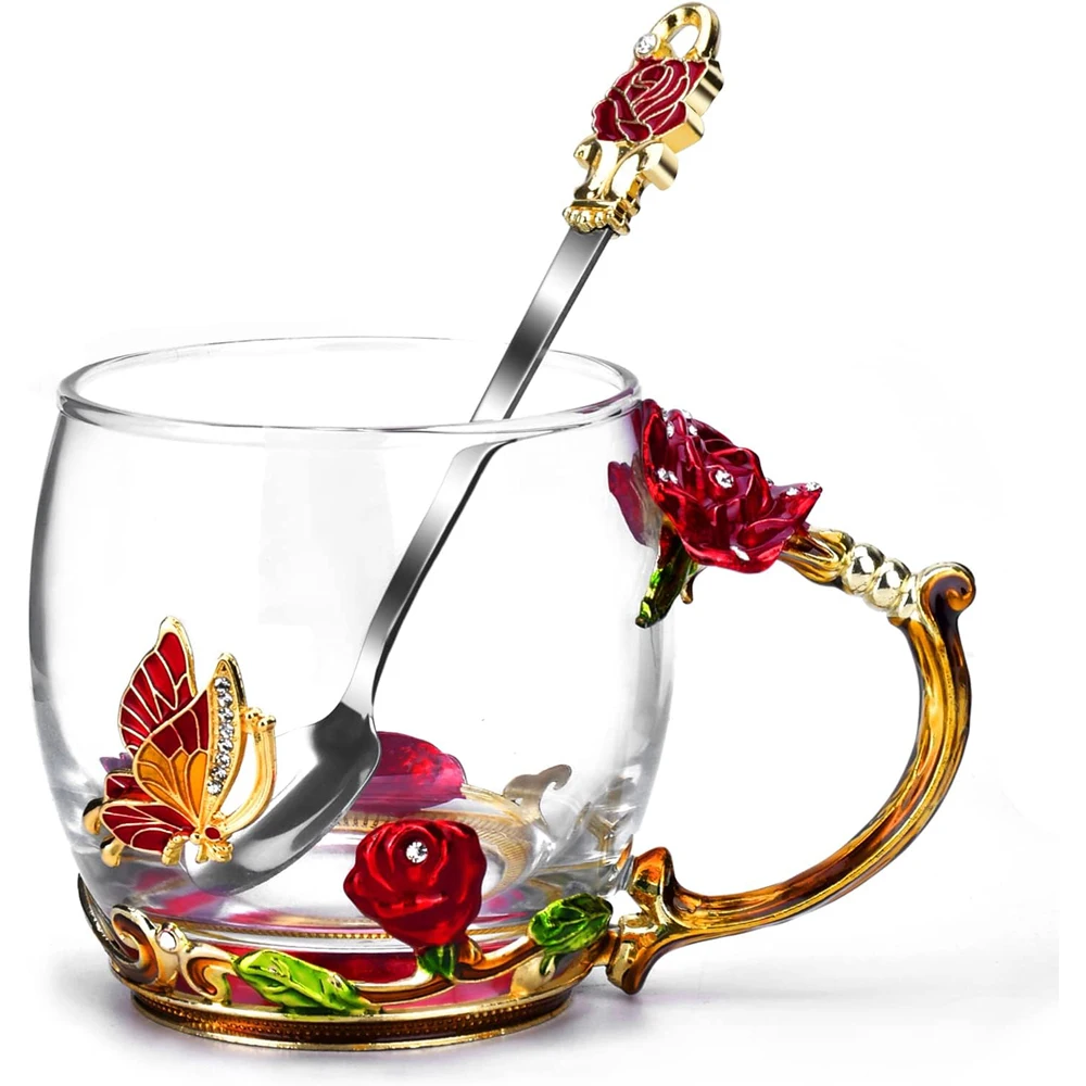 Gifts for Mom Women Mothers Day Glass Coffee Enamels Mug Best Birthday Valentines Gifts for Her Girlfriend Wife from Daughter