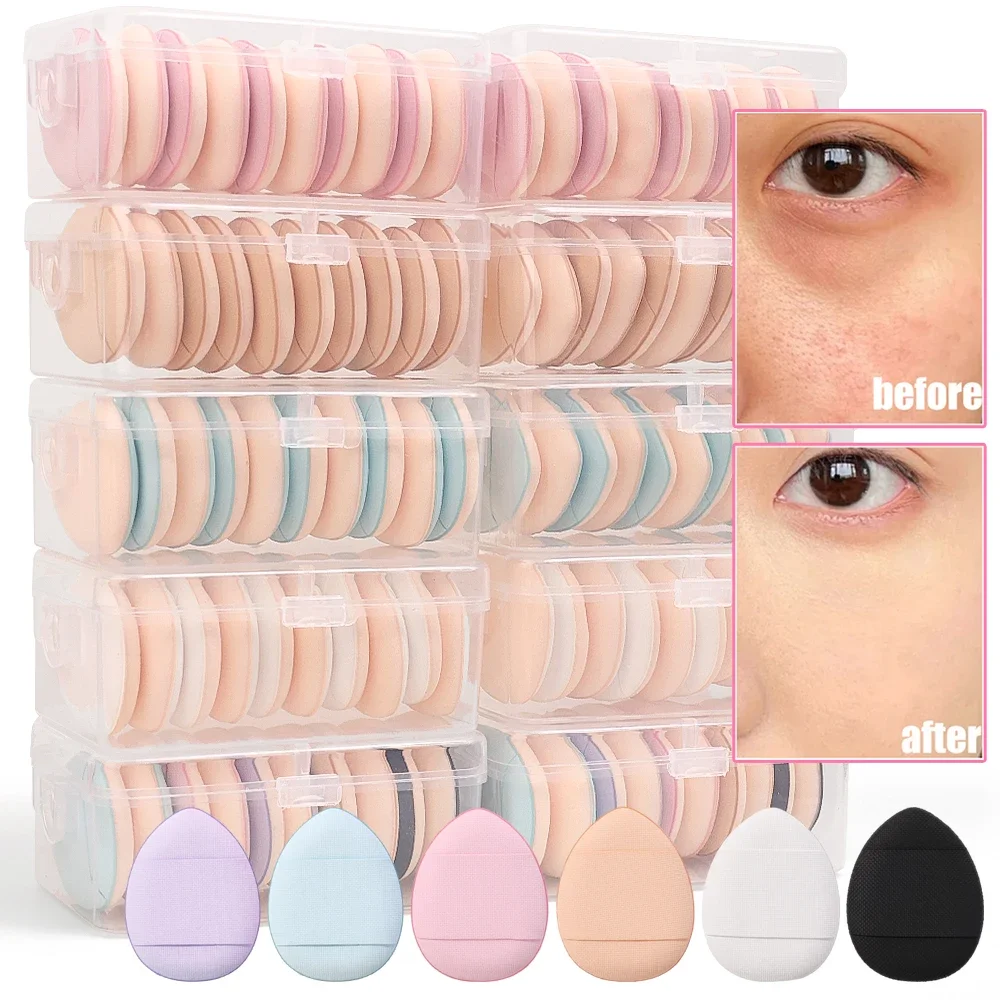 Sponge Finger Powder Puff Mini Size Air Cushions Cosmetics Puffs Foundation Concealer Face Detail Applicator Makeup Wet Dry Use