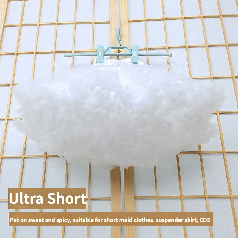 

Women Lolita Cosplay Petticoat 35cm Boneless Multi-layer Soft Gauze Clouds Mini Children's Underskirt A-Line Puffy Tutu Skirt