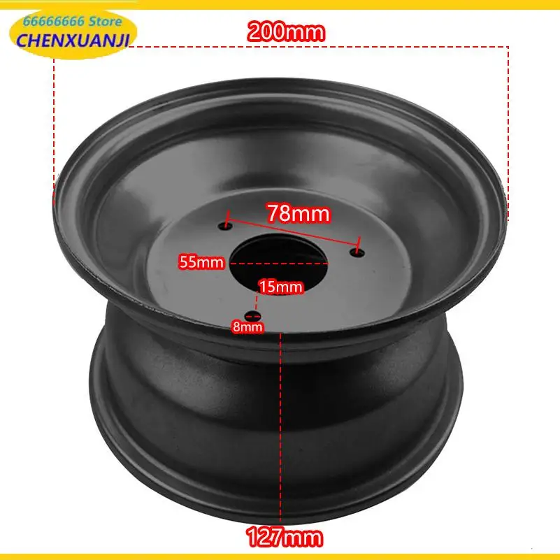 16X8-7 ATV Wheel Rim High Strength Aluminum Alloy 8 Inch Wheel Rim Hub for Go Karts Golf Carts Silver Four Hole Silver New
