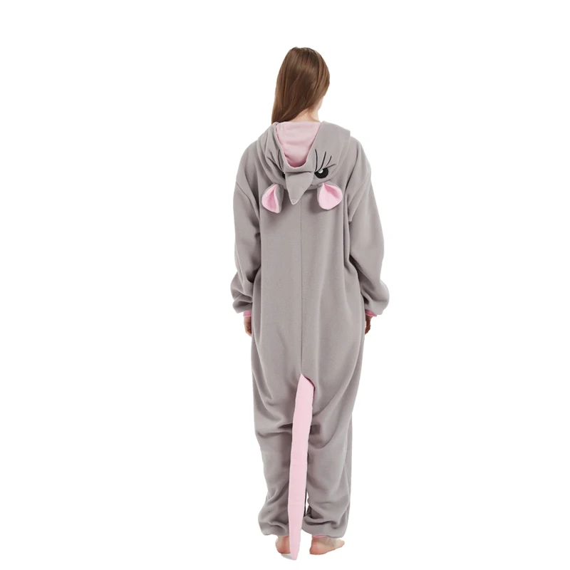 Adult Mouse Zipper Animal Kigurumi wool one-piece pajamas party cartoon costumes Halloween party Cosplay one-piece pajamas