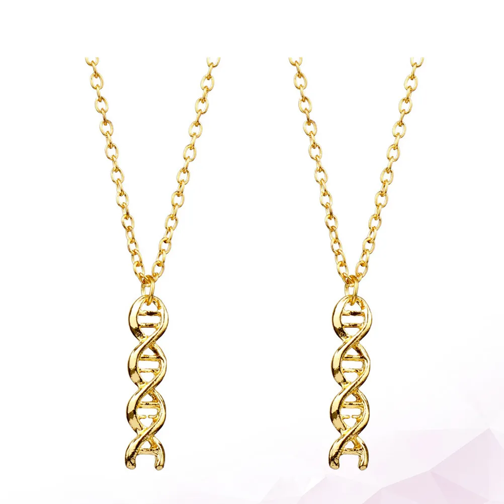 2Pcs Graduation Necklace Spiral Molecule Pendant Alloy Jewelry Elegant Creative Design for Women Party Prom Shopping Daily