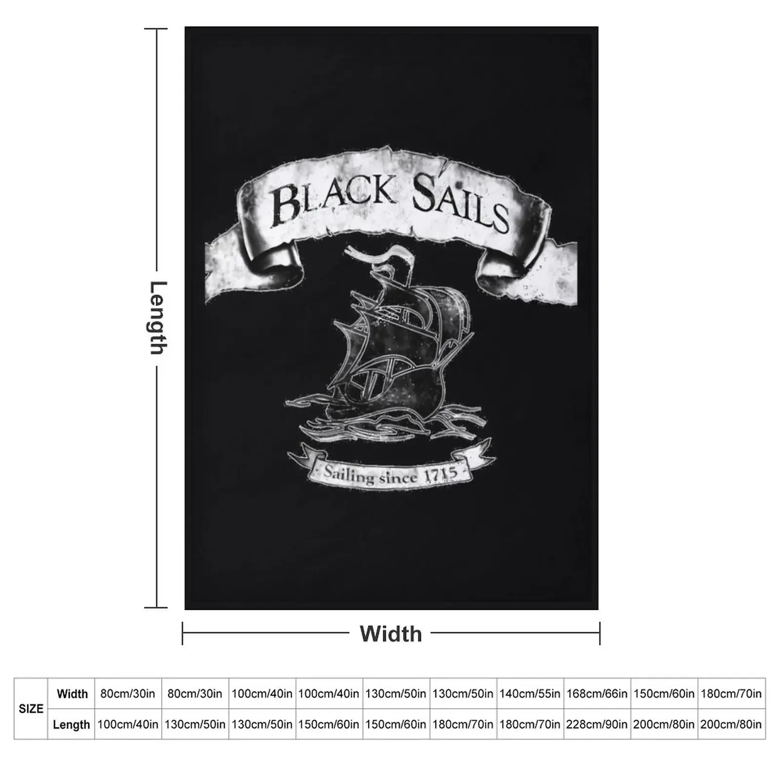 Black Sails - Sailing Since 1715 Graphic \t Throw Blanket anime Summer Designers Plaid on the sofa Blankets