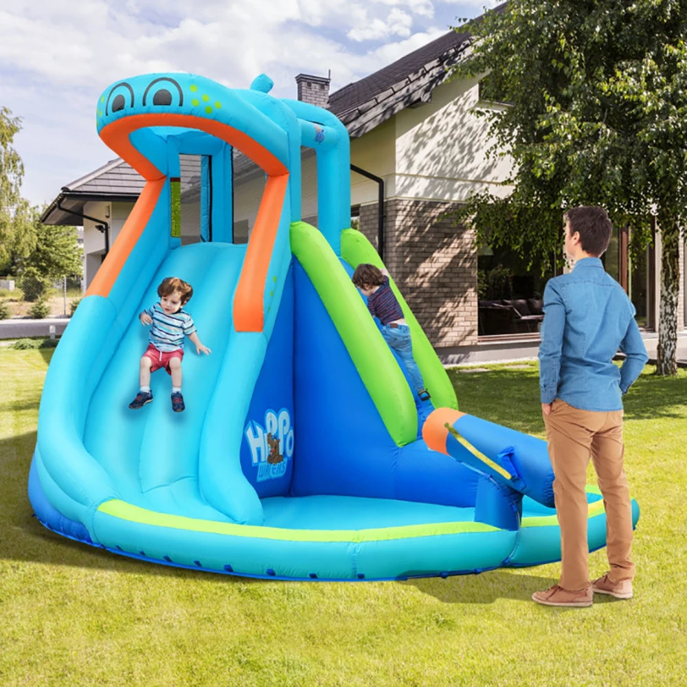 Durable Materials and Safety Design Inflatable Water Pool with Splash and Slide Without Blower