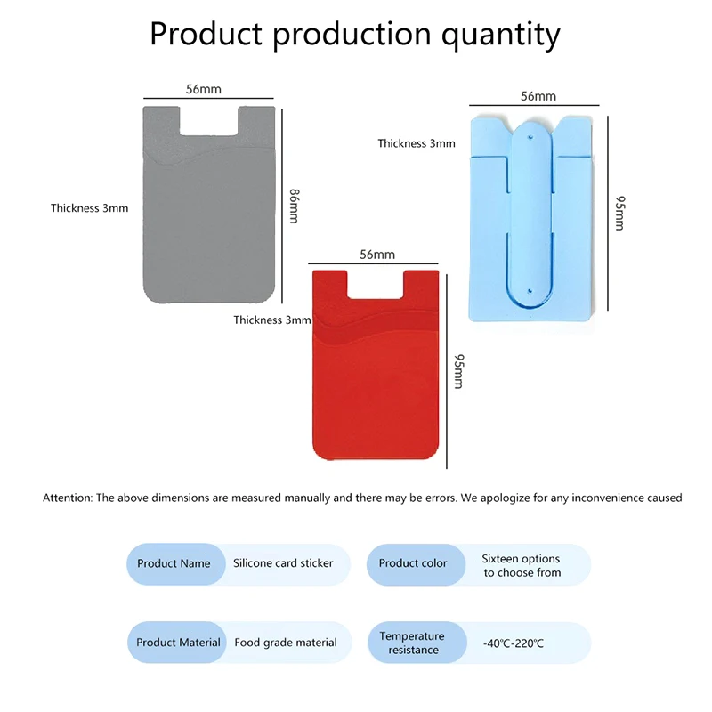 Silicone Card Holder For Mobile Phone Card With Back Sticker For Mobile Phone Holder For Easy Cleaning And Installation