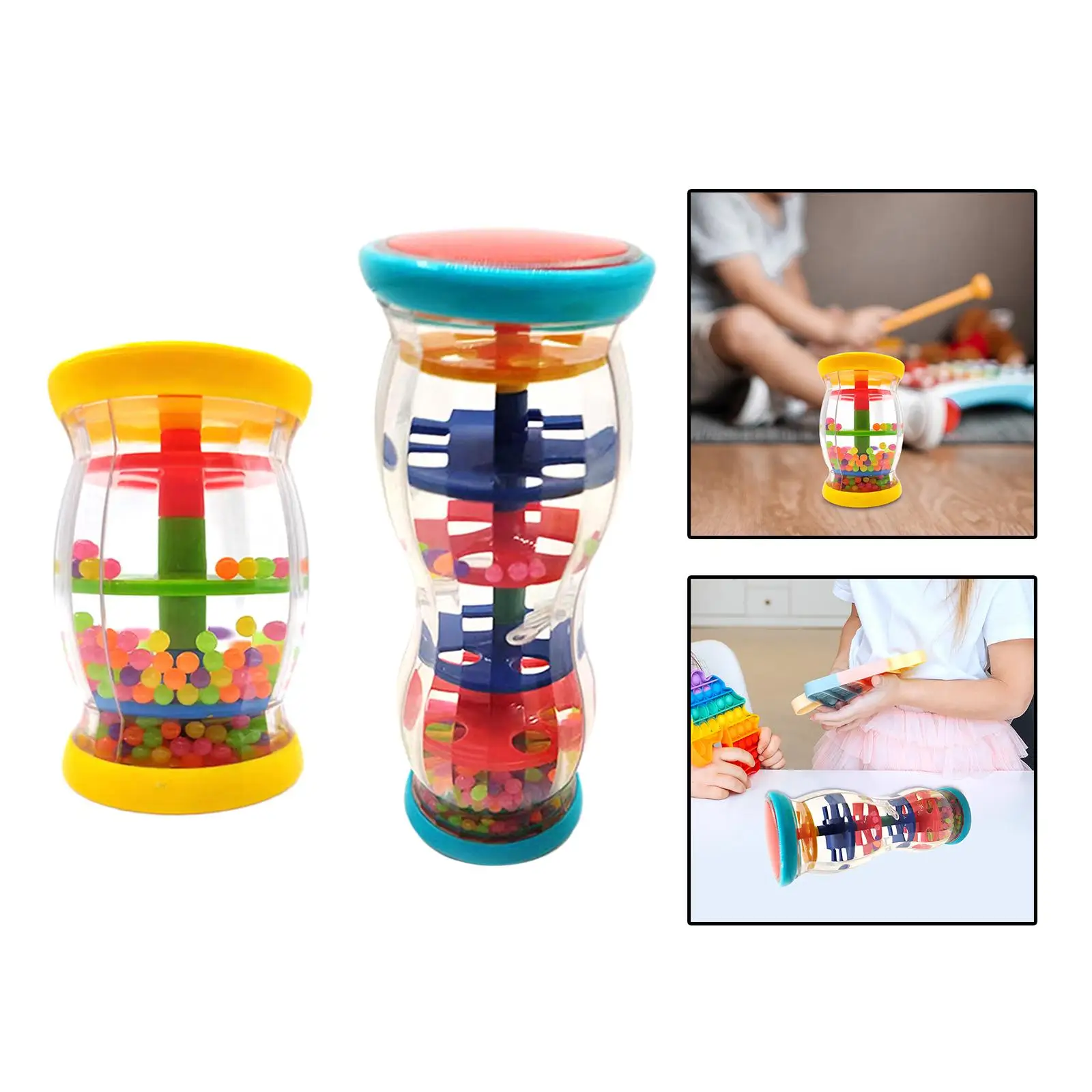 Rainfull Sound Spielzeug Rainmaker Spielzeug Musik Kunst Montessori Bunte Perlen Regentropfen Regenschlauch für Babys Jungen Mädchen Flugzeug Spielzeug