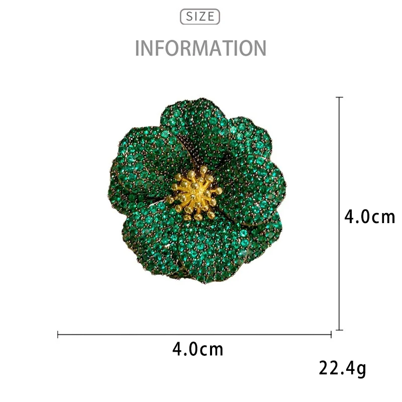 Retro High-end Colombian Emerald Multi-layer Flower Women\'s Brooch Elegant Design Suit Jacket Pin Temperament Accessories Gift