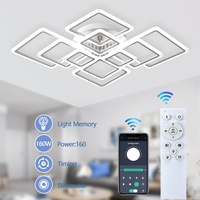 Modern LED Ceiling Light Fixture Flush Mount Ceiling Lights with Remote Control  Acrylic Dimmable Lamp for Living Room Dining