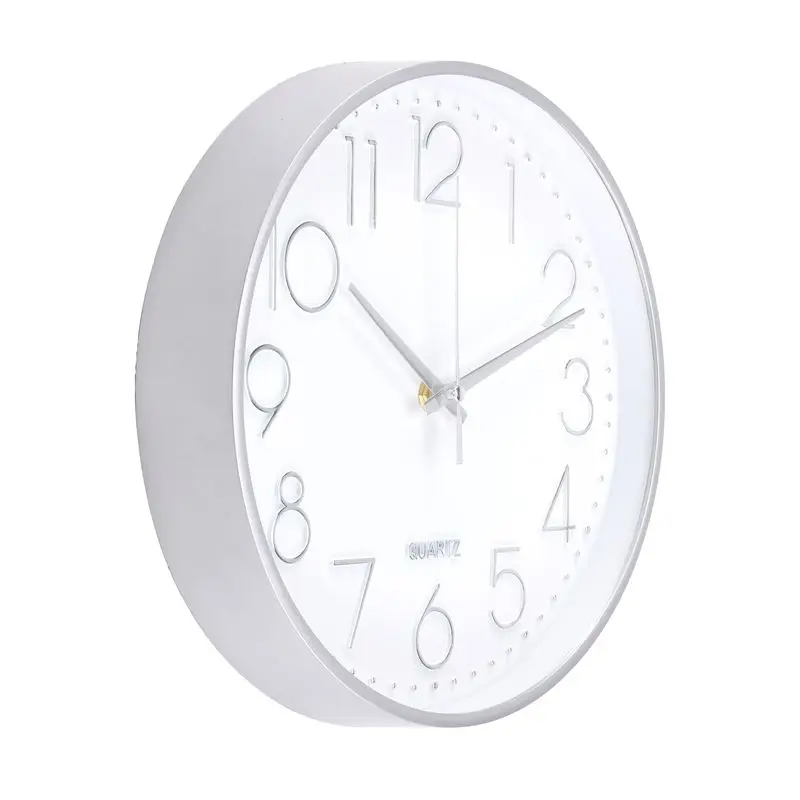 2025 Trend Premium Silver Wall Clock, Wall Decoration, Modern Silent Wall Clock For Home Office Kitchen (25Cm, Silver)