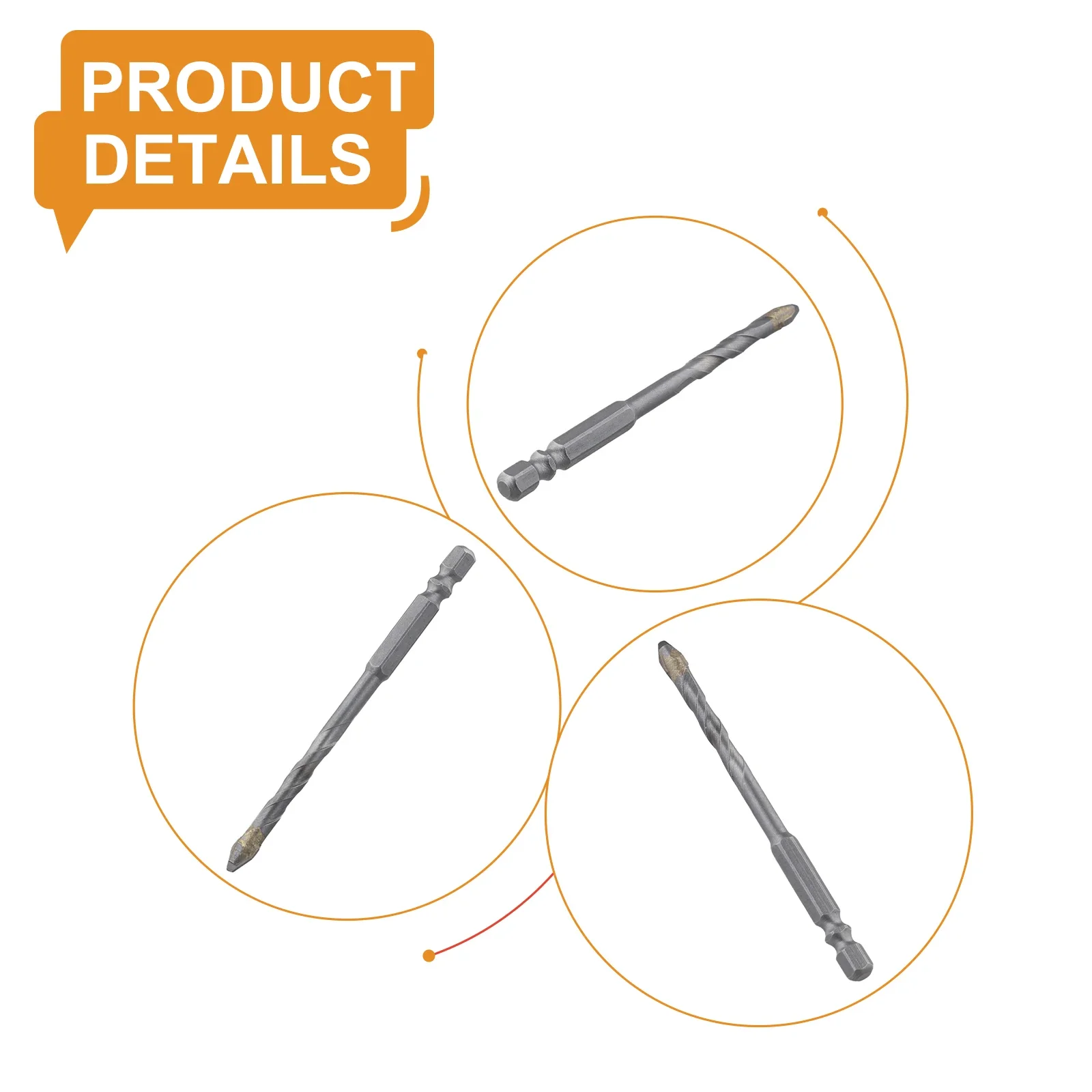 

Grey Hex Shank Drill Bit Wood Drill Bit Suitable For Various Materials Tighter Grip Tilted Head Design For Wood