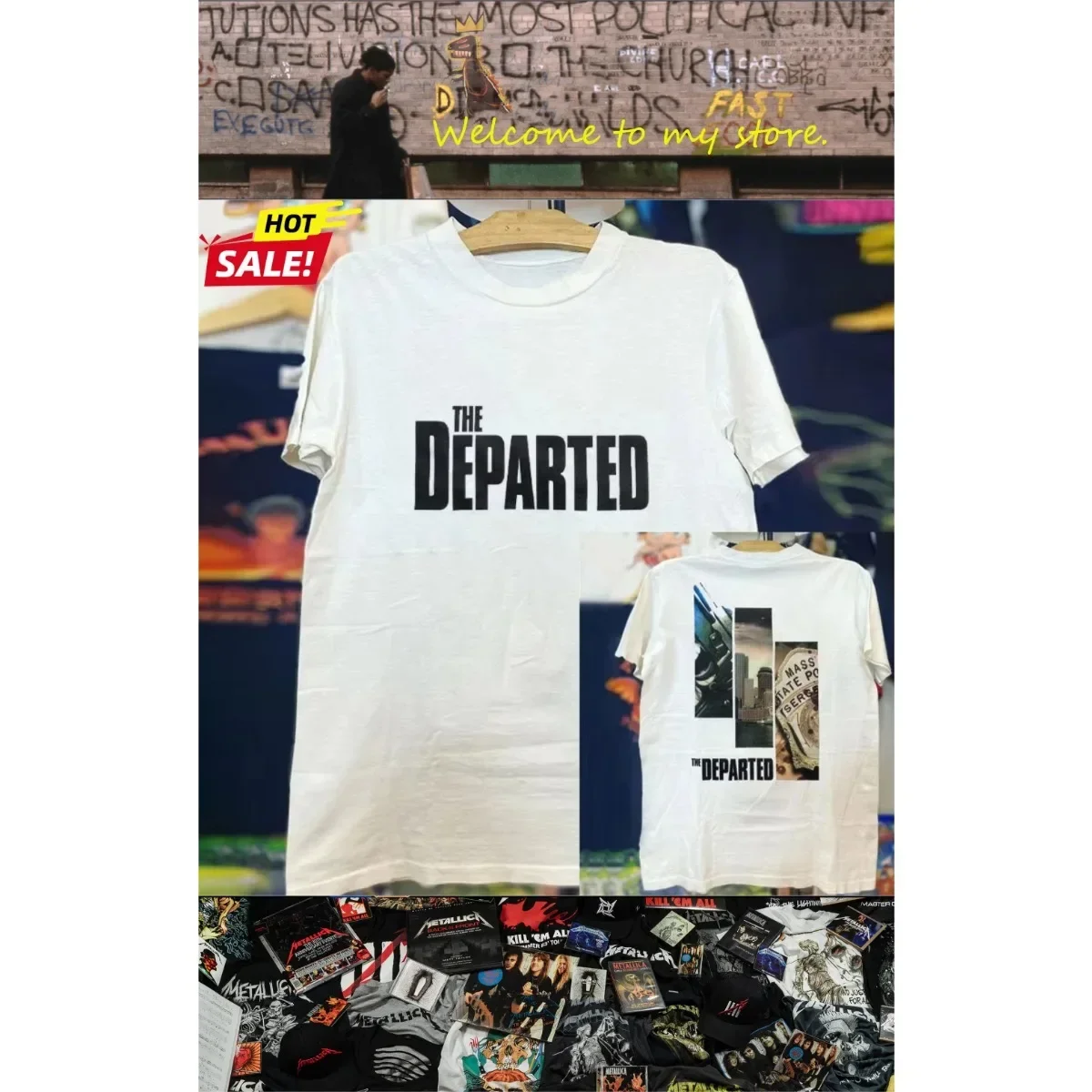 

Diao Beauty Tide Design Ins West Coast Tide Brand T-shirt Vintage Ruffian Handsome Style Men's and Women's Tops Men Clothing