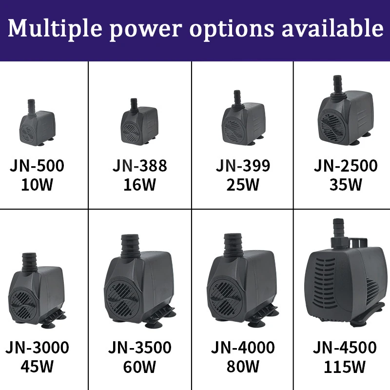 10/16/25/35/45/60/85/115W Ultra-Quiet Submersible Water Fountain Pump Filter Fish Pond Aquarium Water Pump Tank Fountain AC220V image 5