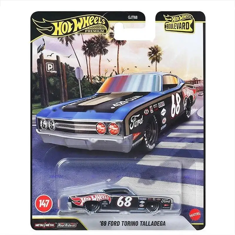 

Hot Wheels Cars PREMIUM BOULEVARD 69 Ford Torino Talladega 1/64 Metal Diecast Model Collection Toy Vehicles GJT68-147