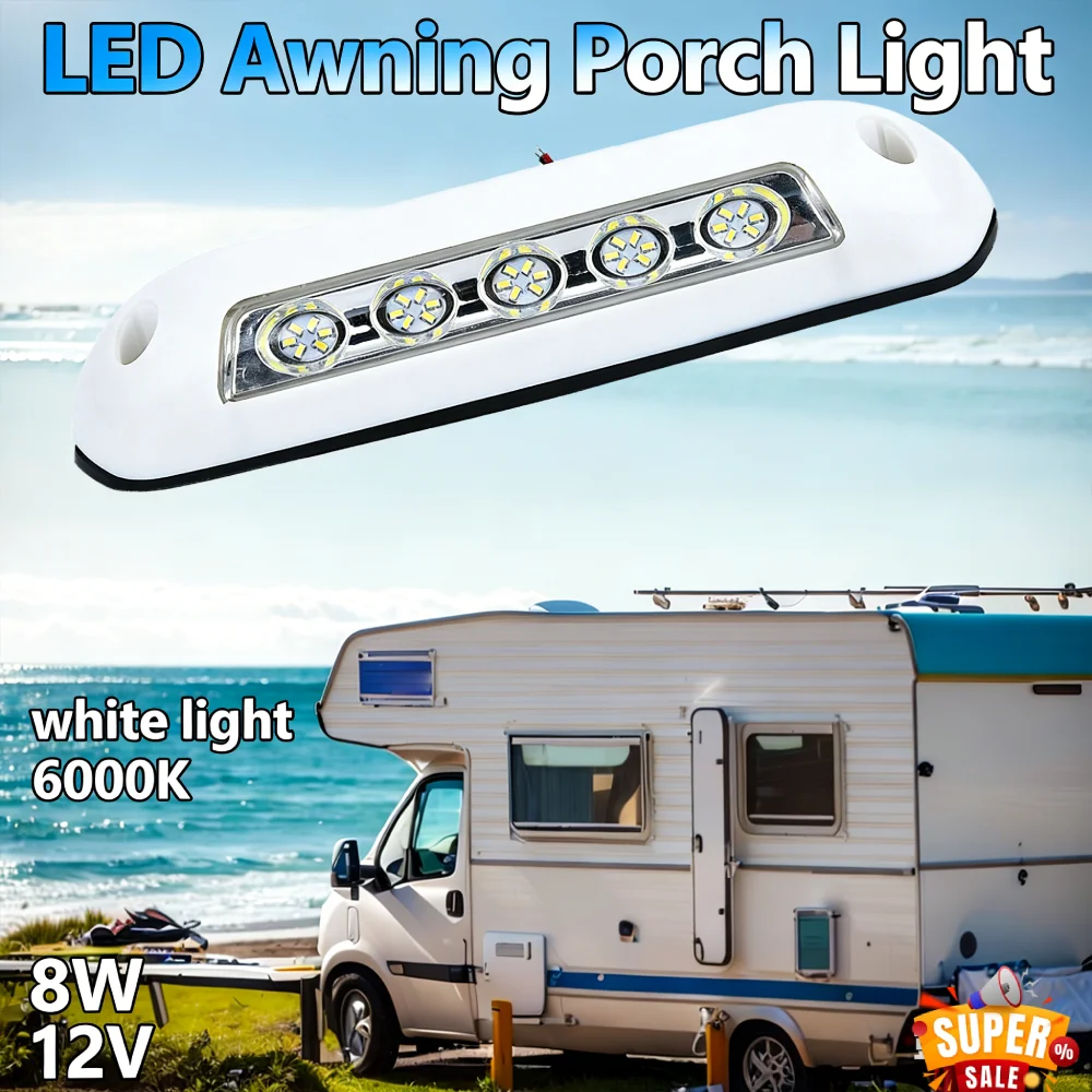 

Светодиодный настенный светильник 12В для автодома, 8Вт, 6000К, для маркизы, водонепроницаемый IP67, для внутреннего и наружного освещения, для каравана, фургона, кемпера, лодки, внедорожника