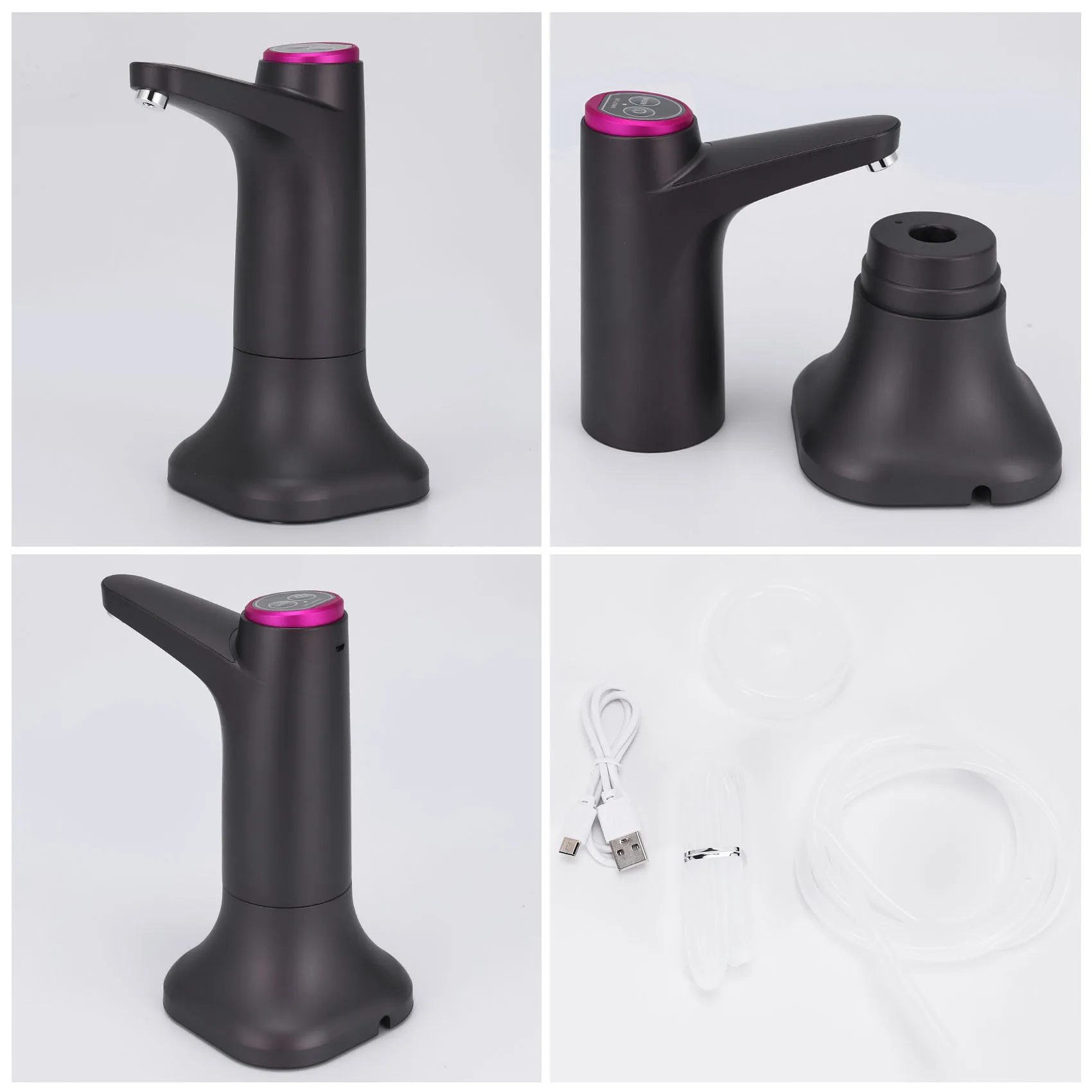 

-[33A Tvdae] Electric Water Bottle Pump With Base USB Water Dispenser Portable Automatic Water Pump Bucket Bottle Dispenser