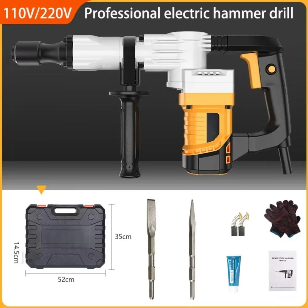 Heavy Duty Electric Demolition Hammer Industrial Grade Concrete Breaker For Wall Demolition Slotting And Chiseling
