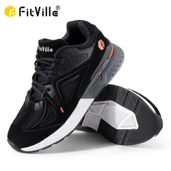 FitVille Men's Walking Shoes Extra Wide Lightweight Sneakers for Flat Feet Arch Fit Heel Pain Relief Non-Slip Running Shoes