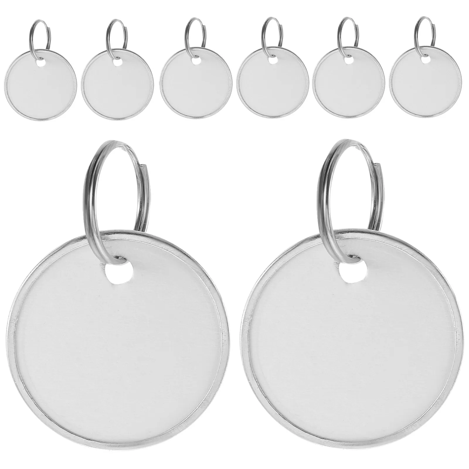 50Pcs Metal Key Label Tags Heavy Duty Split Rings for Keys Luggage Identification Name Tags Writable Cards Quick Ink Absorb