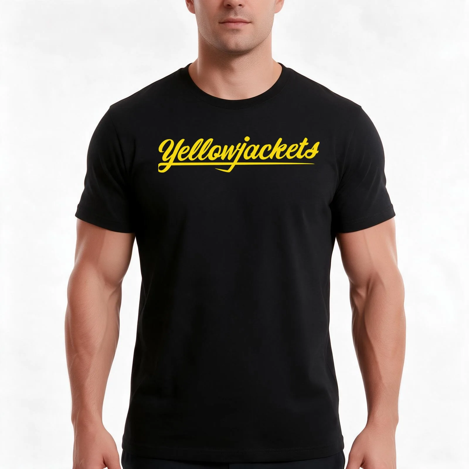 Yellowjackets logo T-Shirt, Summer Casual Cotton Tee, Oversized Streetwear Tops, Vintage Graphic Print, Loose Fit Short Sleeve