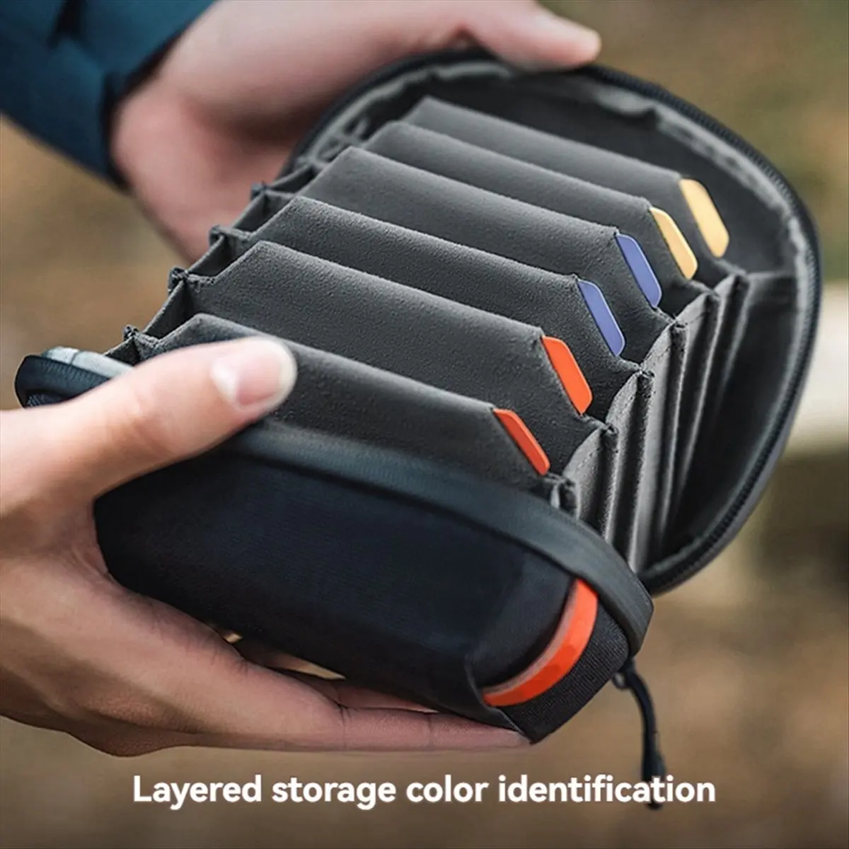 حقيبة فلتر الكاميرا، حقيبة تخزين فلتر دائري، حافظة واقية لمرشح الأشعة فوق البنفسجية وCPL مع تصميم محمول بسحابات #3