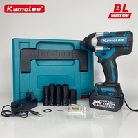 Kamolee 1800N.M brushless electric impact wrench 1/2 inch wireless charging wrench repair tool compatible with Makita18V battery