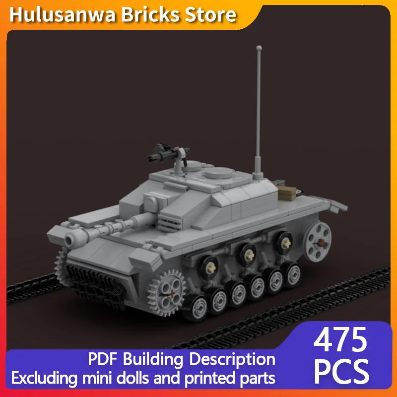 

Stug III Ausf F WW2 Военные танки Модель MOC Строительные кирпичи Военное оборудование Модульные технологии Подарки Сборка Детские игрушки Костюм