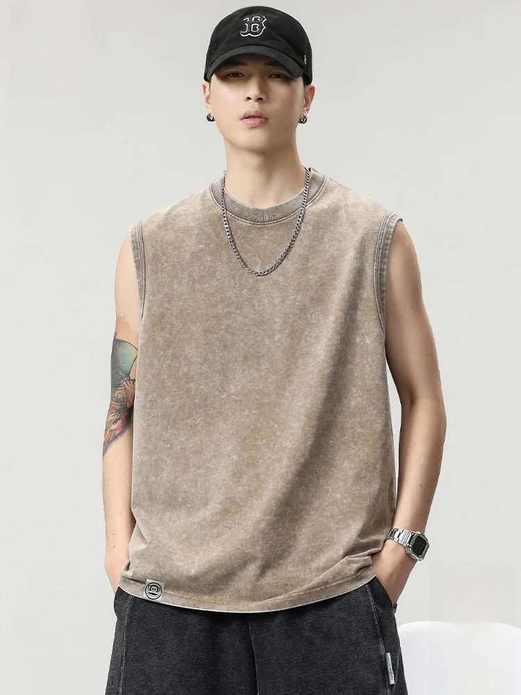 

PaulFrank Heavyweight Waed Pure Cotton Vest Men's Summer Loose Sports Casual Top Breathable Moisture ng Sweat Vest