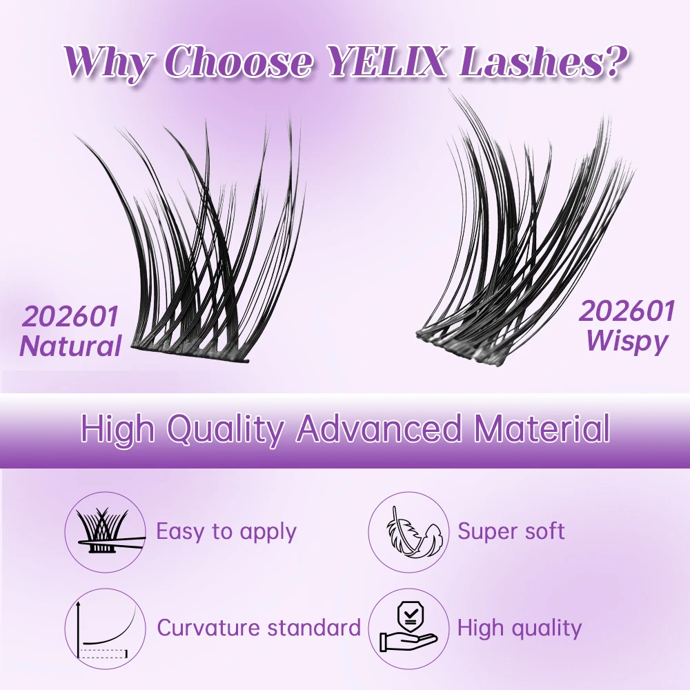 yelix DIY Wimpernbüschel Natürlich Flauschig Mehrfach-Spezifikation Große Kapazität Großhandel für Schönheitssalons, Großhändler, Make-up-Profis – Detail 5