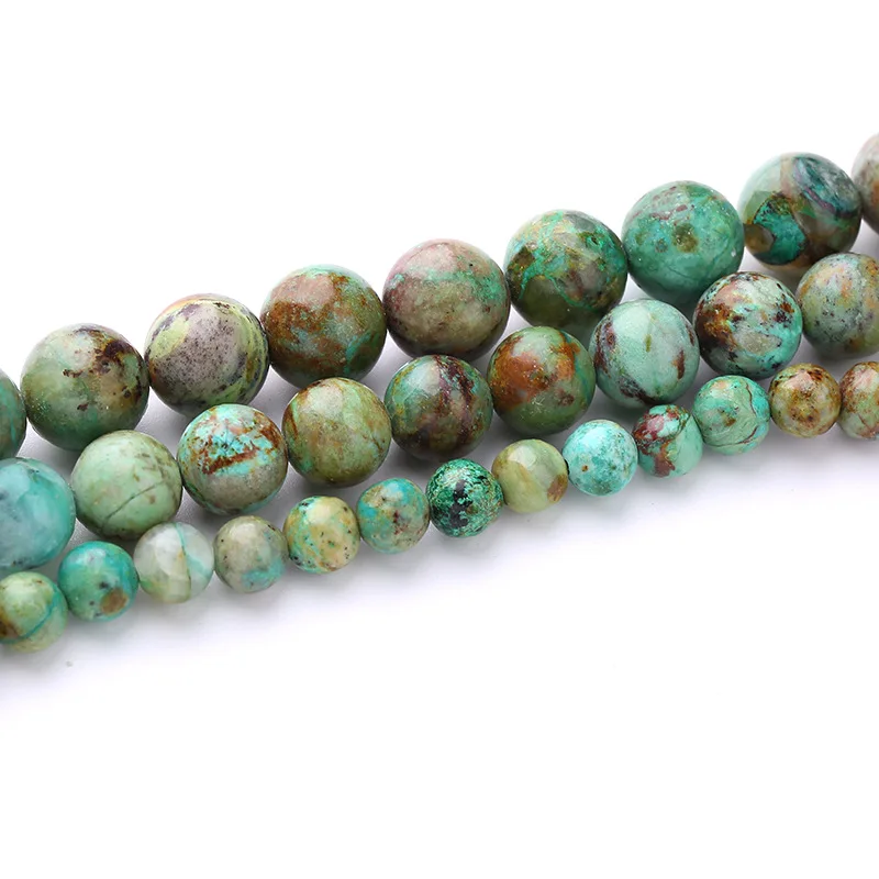 Factory Price Natural Stone African Turquoises Round Loose Beads 15''  4 6 8 10 mm For Jewelry Making DIY Bracelet Accessories image 5