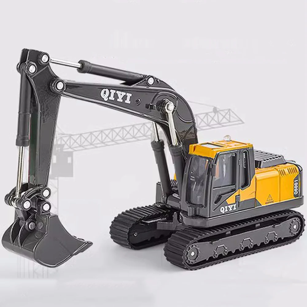 

1/60 инженерный экскаватор, металлические модели, автомобили, игрушки со световым звуком, экскаваторы, верстак, вращается на 360° ° Подарки на фестиваль автомобиля для детей