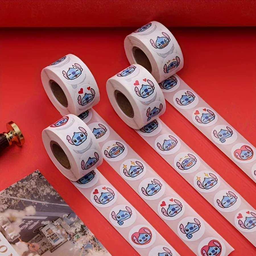 500/1000pcs Starry Bay Stitch circular sealing sticker sticker Stitch reward stickers Halloween and Christmas gifts