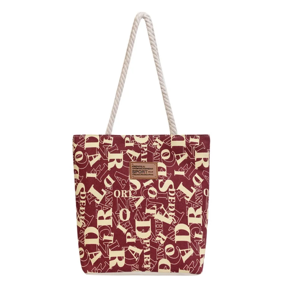 

Large Capacity Women's Handbag Letter Print Simple Design Shoulder Bag Underarm Style Portable Ladies Shopping Bag Casual Wear