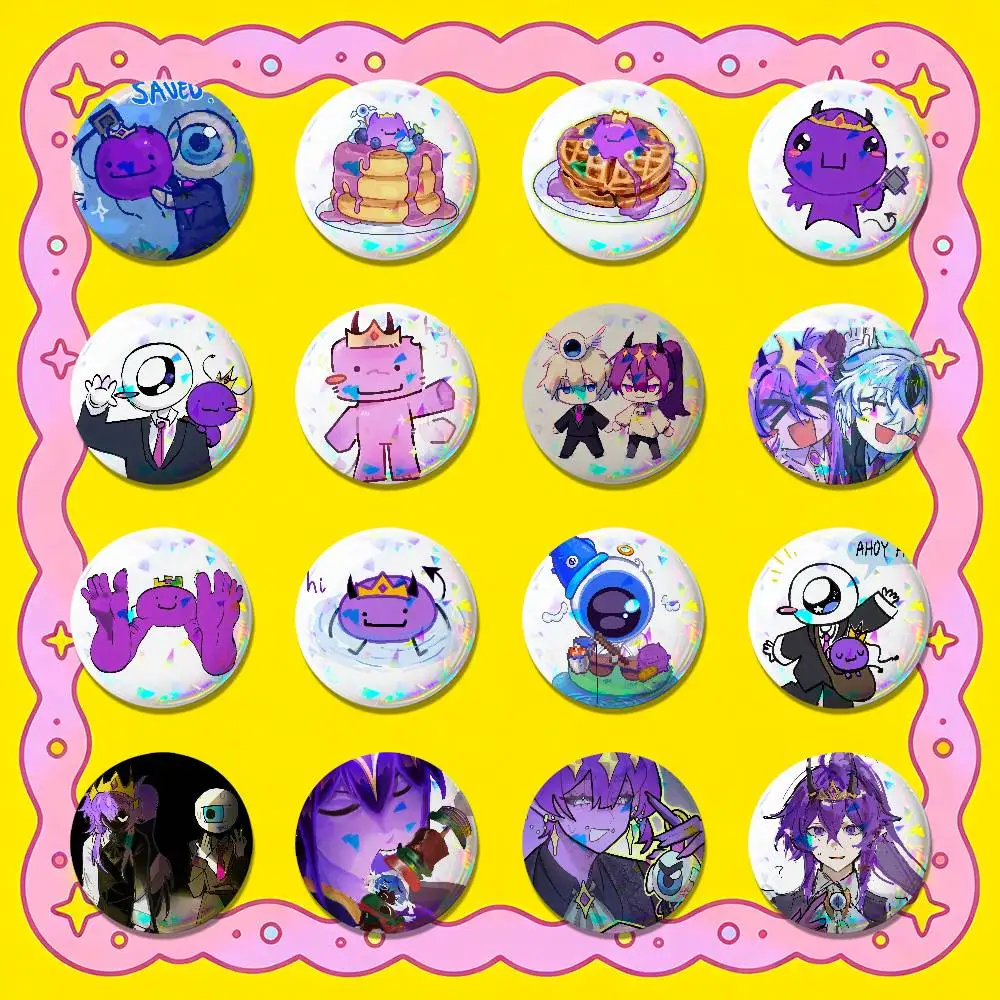 For Tax Duo Egg Chan Wemmbu Badge Cover DIY Pin Insignia Emblem Button Round Gift Cosplay Laser Film Case