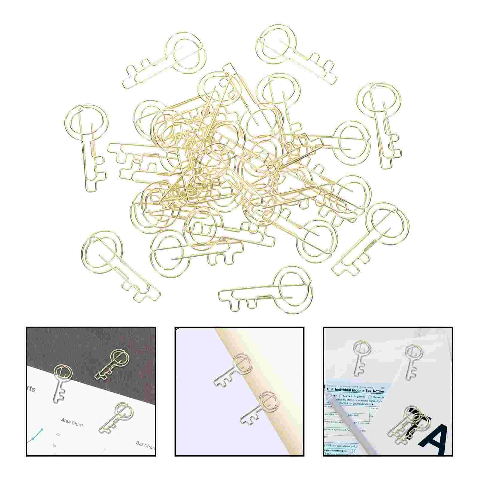 Plating Paper Clips Mini Paper Clips Office Document Paper Clips 30Pcs Cute Key Paper Clips Multi use Paper Clips
