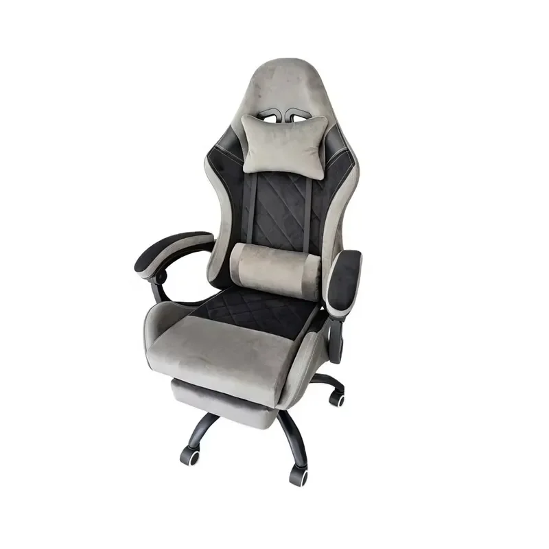Wholesale New Fabric Velvet Gaming Chair with Footstool Comfortable Office Computer Desk Seat Ergonomic Home Use