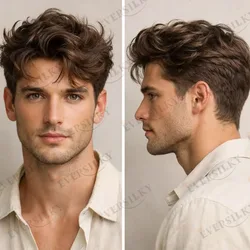 男性用ナチュラルヘアトーピー,ヘアウィッグ交換用ウィッグ,ナチュラルヘアライン,プロムダクシ,0.1mm,puベース,1b40,1b65