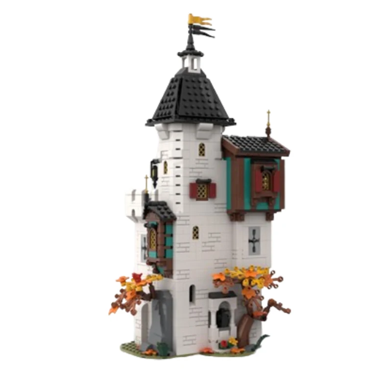 Spot MOC-189672 1213pcs MOC White Tower Assembly Building Blocks Castle DIY Building Bricks Model Toy For Collector